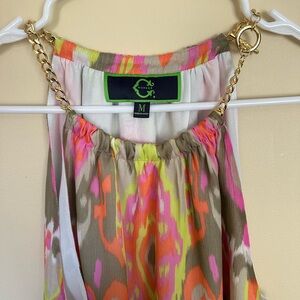 Abstract Halter Top
